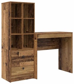 Mesa com Armazenamento Madeira Velha Madeira Composta