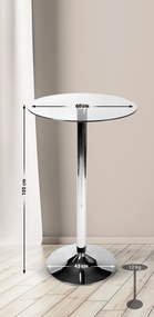 Mesa redonda de vidro transparente Ø60 x 105 cm
