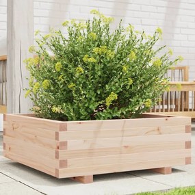 vidaXL Vaso/floreira de jardim 70x70x26,5 cm madeira de pinho maciça