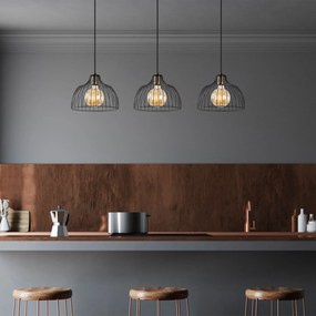 Candeeiro Suspenso Kozan – Preto Antigo – 101 x 28 x 46-126 cm
