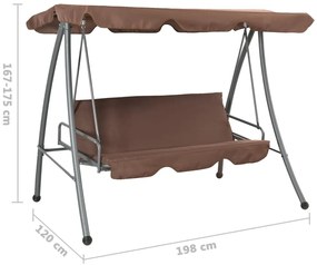 Baloiço de jardim com toldo cor café