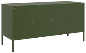 Móvel de TV 100,5x39x50,5 aço verde-azeitona