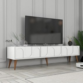 Móvel TV Lyon – Branco Nogueira – 180x44x35 cm