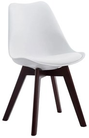 Cadeira de cozinha e sala de jantar Borneo V2 em couro sintético com estrutura em Cor Nogueira 48 x 84 x 41,5 cm Branco