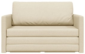 Sofá-Cama 2 em 1 Creme 124x71x78 cm Tecido