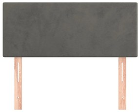 Cabeceira de cama veludo 90x5x78/88 cm cinzento-escuro