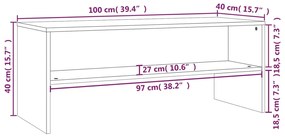 Móvel para TV 100x40x40cm derivados de madeira cinza brilhante