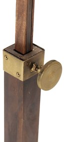 Candeeiro de pé industrial bronze com madeira ajustável - Haicha