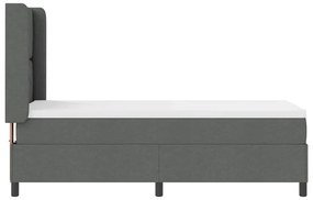 Cama com estrado e colchão cinza escuro 90x190 cm