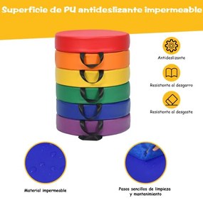 Almofadas redondas impermeáveis para crianças com pega ergonómica e 6 cores para estimular a criatividade multicolorido