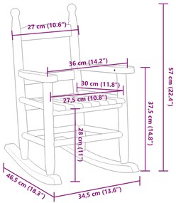 Cadeiras de baloiço infantis 2 pcs álamo maciço castanho