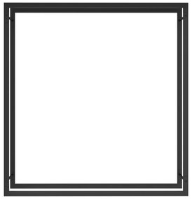Suporte para lenha 110x28x116 cm aço preto mate