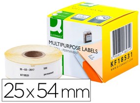 Etiqueta Adesiva Removível Q-Connect Kf18531 Compativel Dymo 11352 Formato 54x25 mm Caixa com 500 Folhas Din A4
