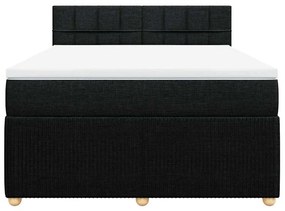 Cama com molas/colchão 140x200 cm tecido preto