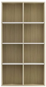 Estante/aparador 66x30x130cm contrapl. branco e carvalho sonoma