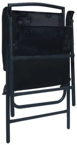 Cadeiras de jardim dobráveis 2 pcs textilene preto
