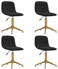 vidaXL Cadeiras de jantar giratórias 4 pcs veludo preto
