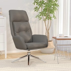 vidaXL Cadeira de descanso couro genuíno cinzento