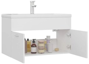 Armário lavatório c/lavatório embutido derivados madeira branco