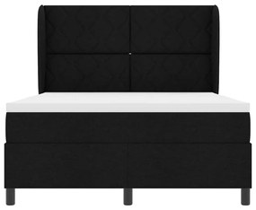 Cama com Estrado e Colchão - Preto, 140x200 cm, Tecido