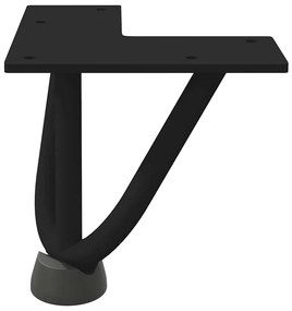 Pernas de grampo para mesa de centro 4 peças pretas 10 cm aço maciço