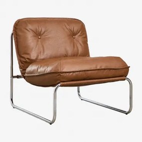 Pack De 2 Poltronas Estofadas Matilda Couro Sintético Camelo Vindima - Sklum