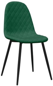 Cadeiras de jantar 4 pcs veludo verde-escuro