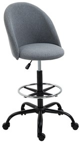 Vinsetto Cadeira de Escritório Assento Alto Ajustável 105-125 cm Bancode Escritório Giratória 360° Linho Cinza | Aosom Portugal