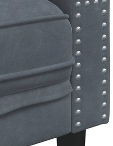 Sofá chesterfield veludo cinzento-escuro