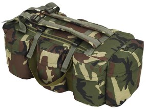 Saco de lona estilo militar 3-em-1 90 L camuflagem