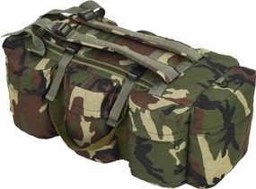vidaXL Saco de lona estilo militar 3-em-1 45 L camuflagem