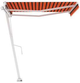 Toldo automático independente 300x250 cm laranja e castanho