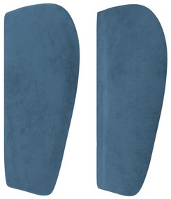 Cabeceira de cama c/ abas veludo 93x23x78/88 cm azul-escuro