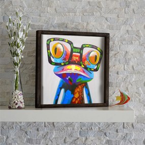 Pintura Decorativa em MDF com Moldura KZM522 – Multicolor – 33 x 33 cm