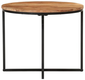 Mesa de centro 55x55x45 cm madeira de acácia maciça e ferro
