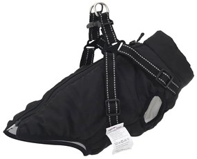 vidaXL casaco para cães com arnês impermeável reflexivo preto L24