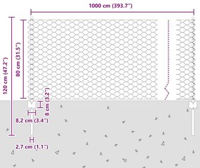 Postes de Cerca vidaXL 5 pcs U-Channel 80 cm Aço Galvanizado