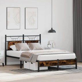 Estrutura de cama s/ colchão derivados madeira carvalho fumado