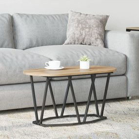 Mesa de Centro vidaXL Carvalho Artisan 80x40x40,5 cm em Madeira de Eng