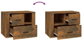 Mesa de cabeceira 60x36x45 cm derivados madeira carvalho fumado