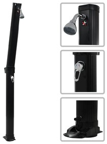 vidaXL Chuveiro solar dobrável 214 cm 23 L preto