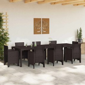 Mesa de Jardim vidaXL Castanha 300x100x73 cm Vime PE