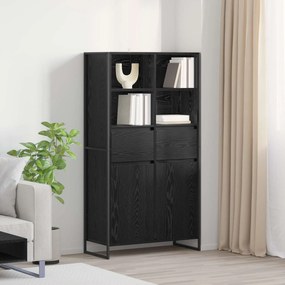 vidaXL Buffet com gaveta 2 pcs Carvalho Preto 81 x 36 x 150,5 cm