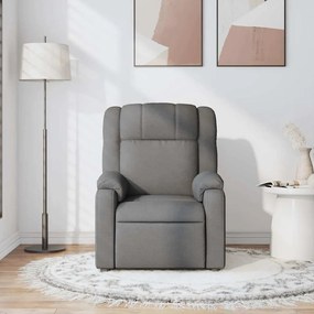Poltrona de massagens reclinável tecido cinzento-escuro
