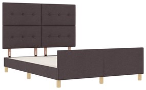 Cama vidaXL Marrom Escuro 160x200 cm em Tecido