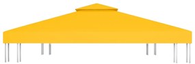 Cobertura de gazebo com 2 camadas 310 g/m² 4x3 m amarelo