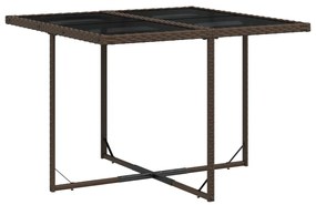 9 pcs conjunto jantar p/ jardim c/ almofadões vime PE castanho