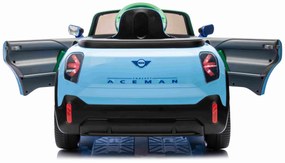 Carro elétrico para Crianças 12V Mini Concept Aceman 4x4, rodas borracha, couro ecológico Azul