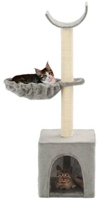 Árvore para gatos c/ postes arranhadores sisal 105 cm cinzento