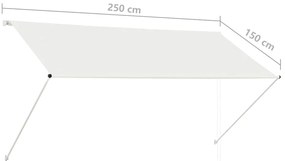 Toldo retrátil 250x150 cm creme
